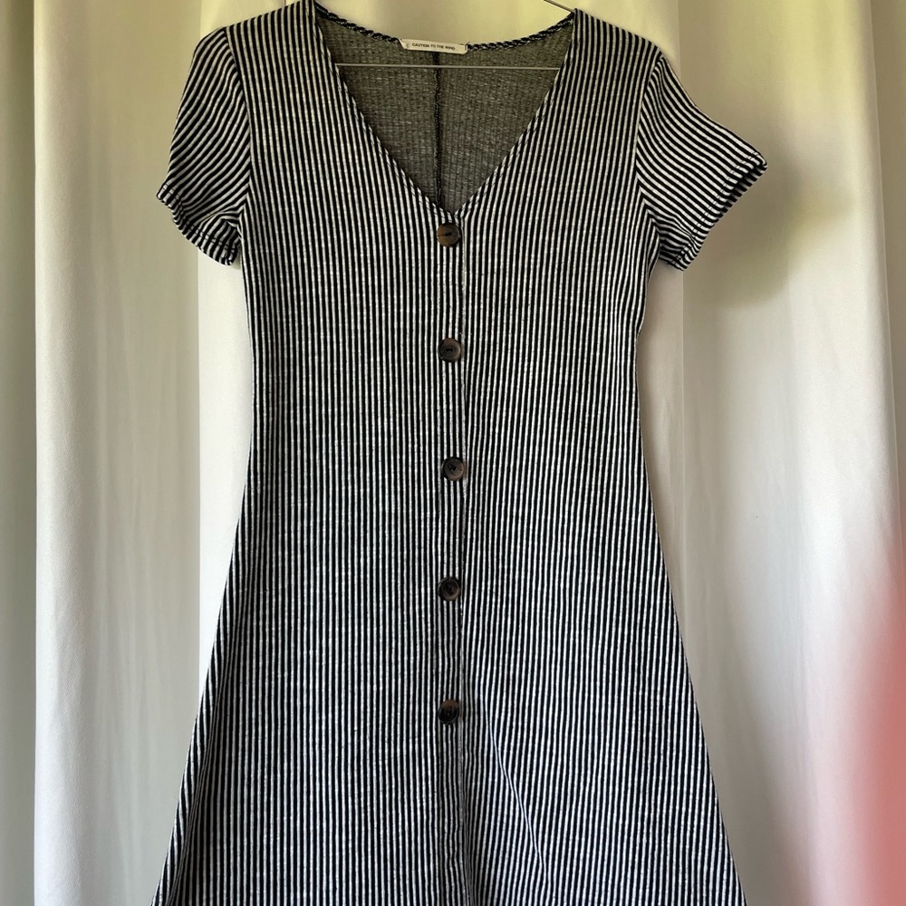 Caution To The Wind Button-Down Dress